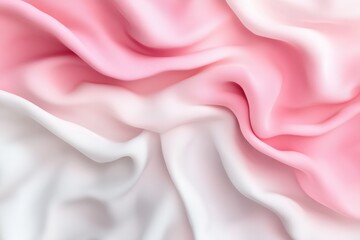Obraz premium Soft pink and white fabric draping gracefully to create a delicate texture and visual appeal for design projects. Generative AI