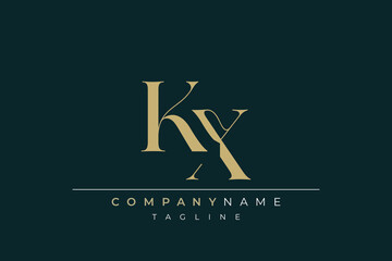 Elegant Monogram with Sophisticated Typography Design Featuring KX with Sophisticated Typography