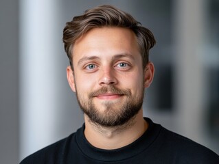 Fototapeta premium Portrait of a man with a beard smiling