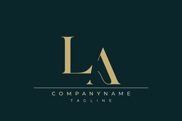 Elegant Monogram with Sophisticated Typography Design Featuring LA with Sophisticated Typography