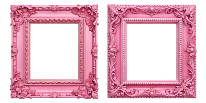 pink picture frame isolated on white