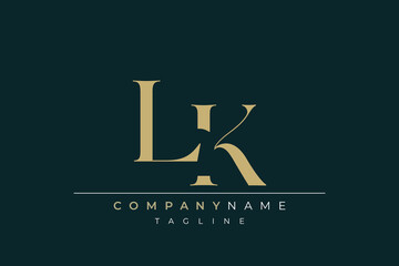 Elegant Monogram with Sophisticated Typography Design Featuring LK with Sophisticated Typography