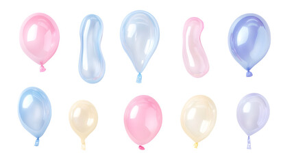 Collection of pastel-colored balloons