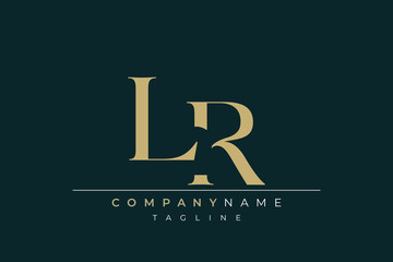 Elegant Monogram with Sophisticated Typography Design Featuring LR with Sophisticated Typography
