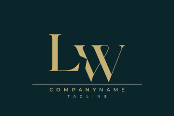 Elegant Monogram with Sophisticated Typography Design Featuring LW with Sophisticated Typography