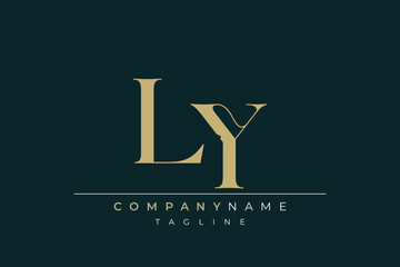 Elegant Monogram with Sophisticated Typography Design Featuring LY with Sophisticated Typography