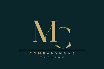 Elegant Monogram with Sophisticated Typography Design Featuring MC with Sophisticated Typography