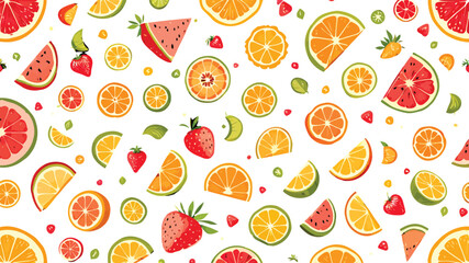 Fruit Slice Patterns - Seamless Tropical and Citrus Fruit Design