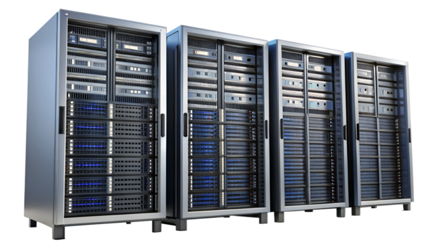 rack of computer servers