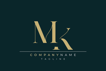 Elegant Monogram with Sophisticated Typography Design Featuring MK with Sophisticated Typography