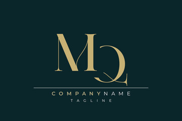 Elegant Monogram with Sophisticated Typography Design Featuring MQ with Sophisticated Typography