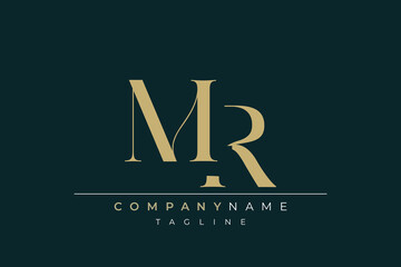 Elegant Monogram with Sophisticated Typography Design Featuring MR with Sophisticated Typography