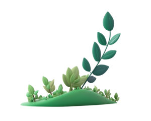 Concept of progress and growth with a 3D illustration of an upward trend.