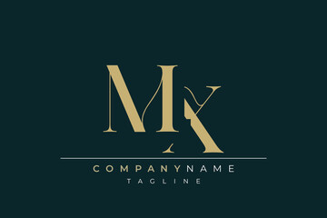 Elegant Monogram with Sophisticated Typography Design Featuring MX with Sophisticated Typography