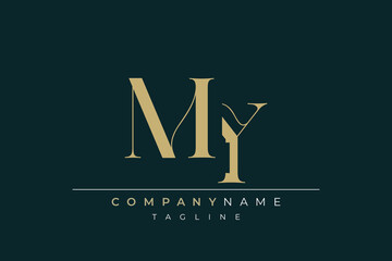 Elegant Monogram with Sophisticated Typography Design Featuring MY with Sophisticated Typography