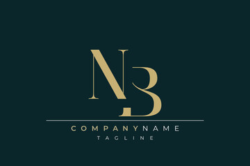 Elegant Monogram with Sophisticated Typography Design Featuring NB with Sophisticated Typography