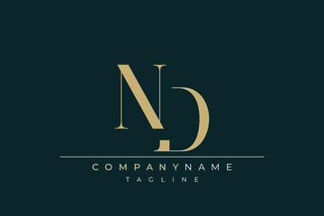 Elegant Monogram with Sophisticated Typography Design Featuring ND with Sophisticated Typography