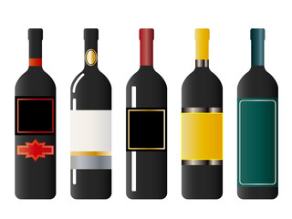 ワイン■赤ワイン■ボトルワインのイラストセット
