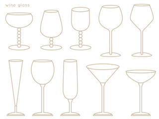 ワイン■ワイングラスのイラストセット