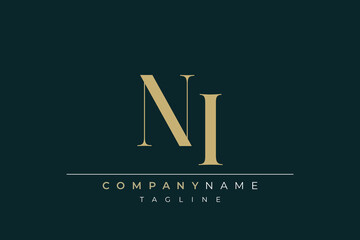 Elegant Monogram with Sophisticated Typography Design Featuring NI with Sophisticated Typography