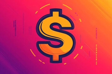Glowing neon dollar sign on a vibrant gradient background