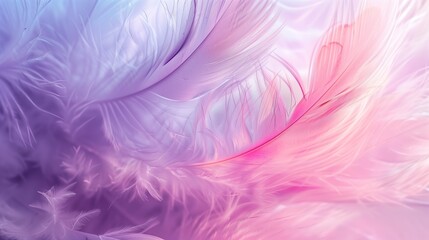 Soft pastel background with floating feathers in shades of pink, purple, blue, and yellow, creating a delicate and dreamy atmosphere. Ideal for phone wallpapers, social media graphics