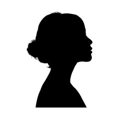 beautiful young woman face profile silhouette - vector illustration