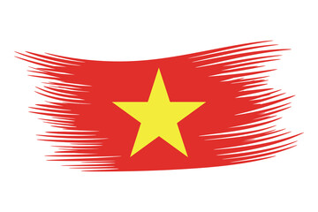 Fototapeta premium Flag of Vietnam. Vietnamese national symbol in official colors. Template icon. Abstract vector background.
