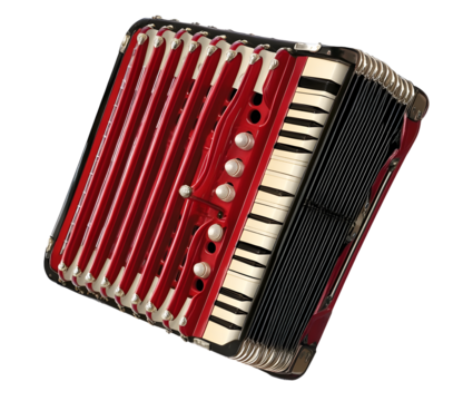 Accordion isolated on transparent layered background.