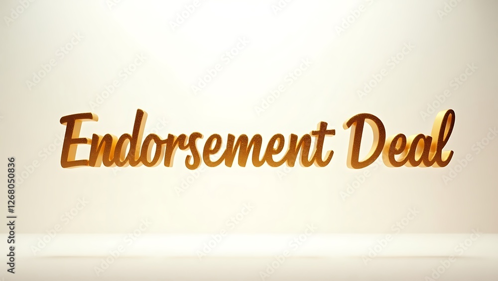 Poster text display of endorsement deal on a minimalist background with lighting effects