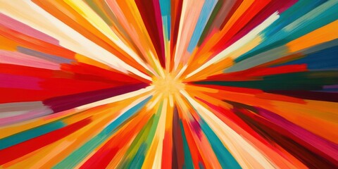 Vibrant Abstract Artwork Featuring a Spectrum of Colors Including Red, Orange, Yellow, and Blue