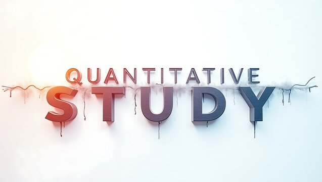 Bold typography showcasing a quantitative study concept against a light background