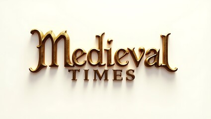 Golden typography displaying text Medieval Times