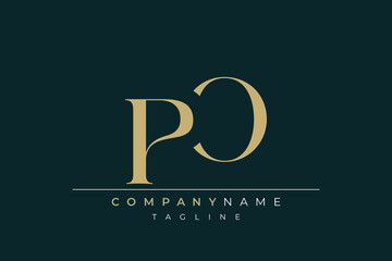Elegant Monogram with Sophisticated Typography Design Featuring PO with Sophisticated Typography