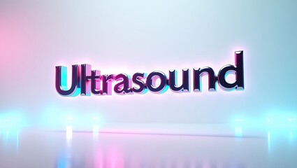 Obraz premium Ultrasound artwork with modern typography on a soft background