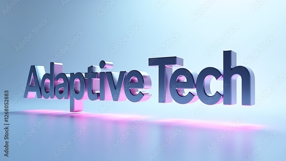 Poster innovative adaptive tech display with modern typography and appealing lighting effects