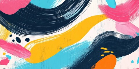 Abstract Colorful Brush Strokes On White Background Creating Dynamic Artistic Patterns And Designs