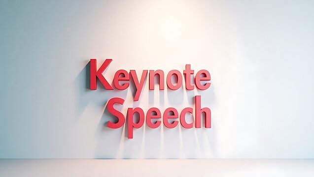 Keynote speech display emphasizing important speaking event in professional setting