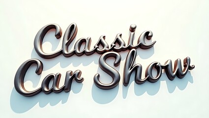 Classic car show poster with stylish typography on a light background