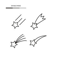 Falling Stars Icon Set Vector Design.