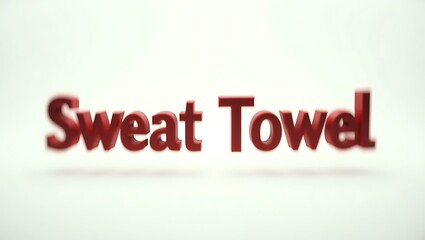 Fototapeta premium Text with red letters says sweat towel appears on light background