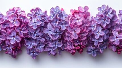 Obraz premium A vibrant arrangement of lilac flowers in various shades of purple.