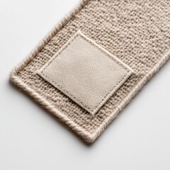 Beige Fabric with Square Patch.