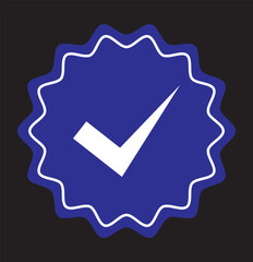 Blue Verified Badge Icon Vector. Tick, Check Mark Next to Social Media Profile Picture