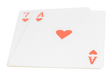 card gambling nine isolated on white background