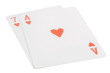 card gambling nine isolated on white background