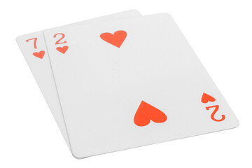 card gambling nine isolated on white background