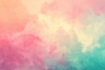 Obraz premium Gentle watercolor effect background in pastel pink, blue, and green, evoking a peaceful and artistic feel