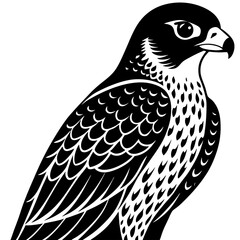 peregrine falcon bird black silhouette vector, Simple silhouette Design vector icon with white background. Wild Animal Vector. Bird Vector 