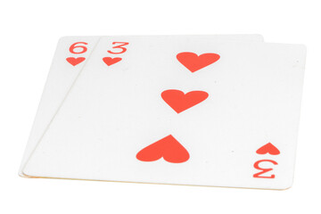 card gambling nine isolated on white background